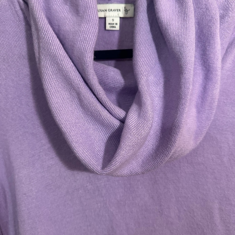 Susan Graver Lavender Cowl Neck Sweater